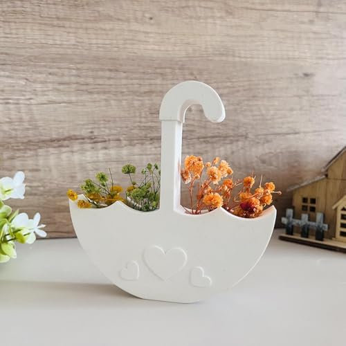Silikonformen Gießformen Frühling | Silikonform Frühling Für DIY Deko | Leicht Entnehmbar Silikonform Haus | Einfache Reinigung & Wiederverwendung | Gemütliche Wohndekoration (Liebe Regenschirm)