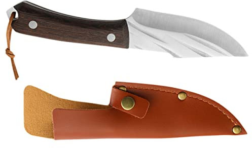 LABRIMP Cuchillo Para Trinchar De Cocina Multiusos Cortador De Inoxidable Portátil Para Carne Para Carnicería y Camping Con Cuchilla Afilada y Funda De Seguridad
