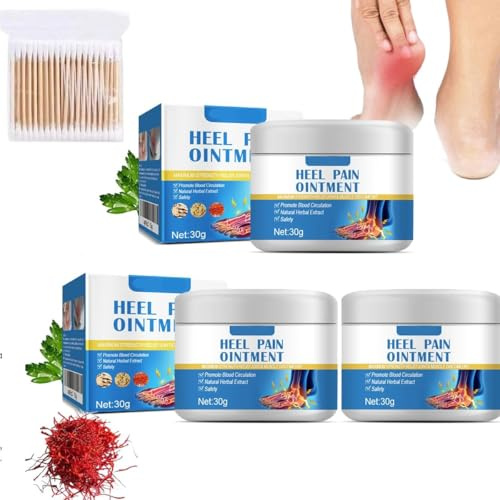 Heel Pain Ointment, Fast Effect Heel Pain Relief Cream for Dry Cracked Feet,Gentle and Moisturizing, Suitable for All Skin Types (3pcs)