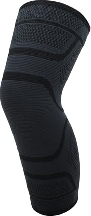 Gyrodymix Rodillera Compresiva Negra 1 Unidad Para Correr Y Fútbol Nylon | Béisbol, Baloncesto, Golf, Tenis, Entrenamiento, Soporte Deportivo, Estabilizador, Unisex, Talla Mediana, 33x16x13cm