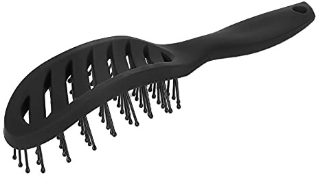 Jelquix Böjd Liten Kam med Skyddande Nylontänder för Hårmassageborste för Knutfri Styling, för Män och Kvinnor (Svart)