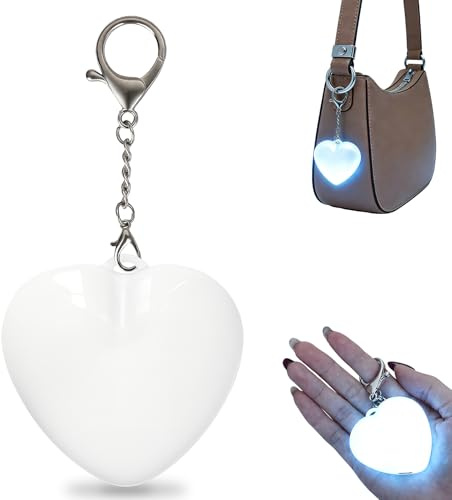Swiftctrl Luz de Bolso y Luz para Bolso con Sensor Recargable, Lámpara de Bolso LED Portátil y Llavero Luminoso, Regalo para Novia, Hermana y Madre, Luz Anti-Deslumbrante (Amor)