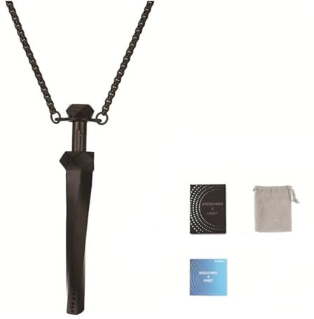 Scoop Necklace, Necklace with Spoon,Sword Shape Retractable Minimalist Pendant for Essential Oils Fragrance,for AnxietyRelief (Black)