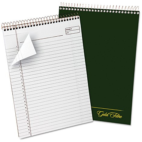 Ampad Gold Fibre Classic, Wirebound Planner Pad, Size 8-1/2 x 11-3/4, Red Cover, Legal Ruling , 70 Sheets per Pad (20-811),White