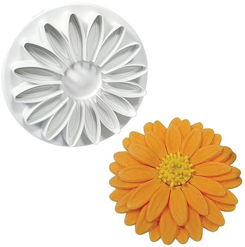 PME SD616 Veined Sunflower/Daisy/Gerbera Plunger Cutter, 85 mm, 18 Petals, White