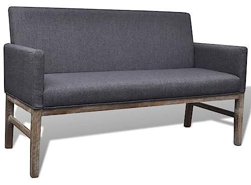 vidaXL Dunkelgraue Bank aus Kautschukbaum mit Polsterung