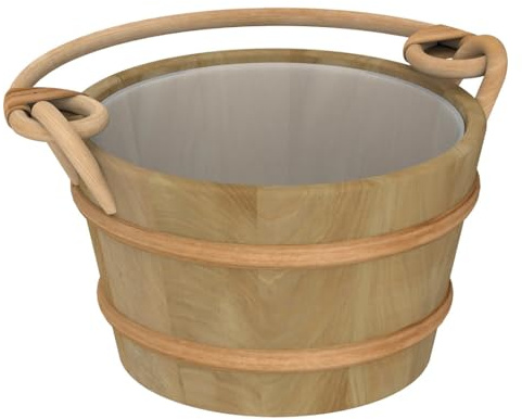 1 Gallon Cedar Sauna Bucket with Curved Handle | Leak-Proof Plastic Liner & Comfortable Grip | for Relaxed Steam Rounds and Daily Sauna Rituals