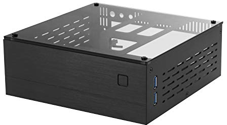 Goodisory A01 Aluminum Mini-ITX HTPC Desktop Computer Case (Black Tempered Glass)