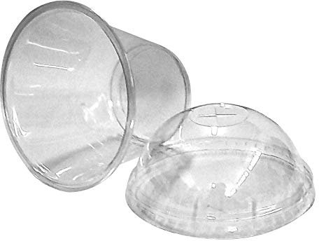 PZ 50 COPPETTA MACEDONIA CC 270 (9 OZ) IN PLASTICA CON COPERCHIO PER YOGURT GELATI E FRAPPE'