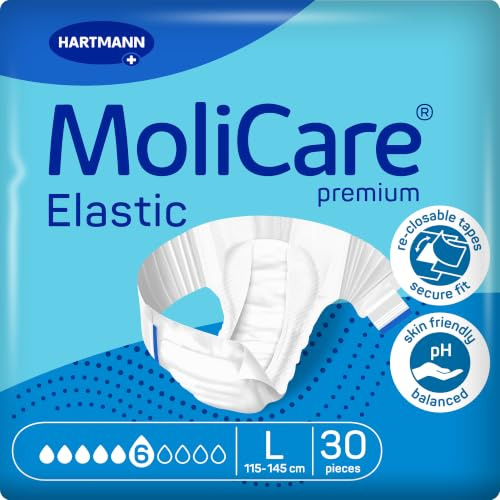 MoliCare premium Elastic 6 Tropfen Inkontinenzslips | Größe L | 30 St.