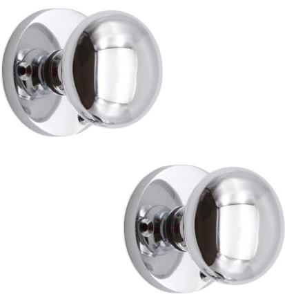 Infinity Decor Polished Chrome Mortice Sprung Round Door Knobs Set Pack - 60mm