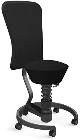 aeris Swopper – Hocker mit Lehne – Bürohocker höhenverstellbar – Schreibtischstuhl gegen Rückenschmerzen – Ergonomischer Bürostuhl und Sitztrainer, Feder Low
