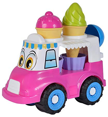 Simba 107134506 - Eiswagen, 7X Zubehör, Eiswaffeln, 1x Portionierer, Länge 25cm, Sandkasten, Sandspielzeug