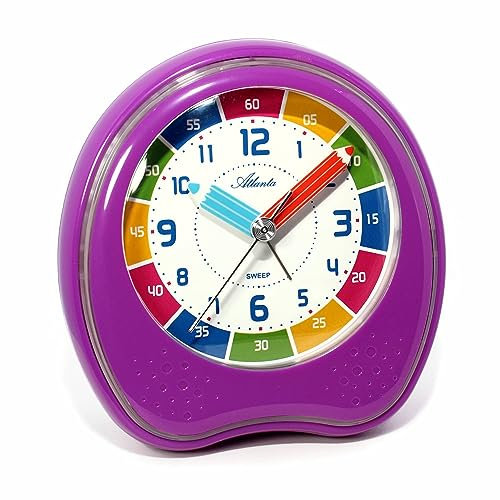 Atlanta 1953-8 - Despertador infantil sin tictac, color lila
