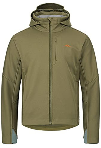 Blaser Tranquility Softshelljacke Oliv - Leise Jagdjacke für die Pirschjagd mit verstellbarer Kapuze - Pirschjagdjacke für Herren lautlos, Größe:M