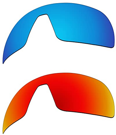 EZReplace Verres de rechange pour lunettes de soleil Oakley Sutro S OO9462 (verres polarisés) – Compatible avec monture Oakley Sutro S (bleu glacier + rouge feu), Bleu glacier + rouge feu, Taille