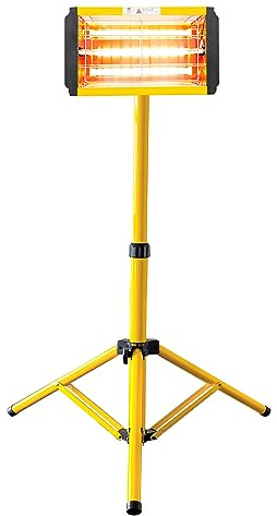 DATOUBOSS 1000w Secador de Pintura por Infrarrojos con radiador, 230V, Barniz infrarrojo, Secadora y Soporte, Tiempo 0-60 min, Superficie de cocción 350 x 200 mm (Amarillo)