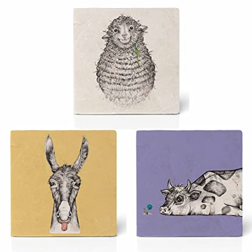 Ligarti® Natursteinfliesen Set (100% Marmor) Als hochwertiger Untersetzer für Getränke, Töpfe oder als Wandbild | Design Fliesen mit Vlies in 10x10cm |