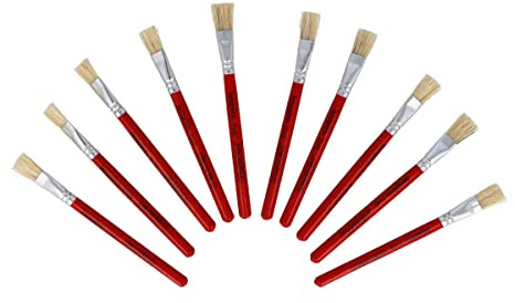 Pinsel mit Flacher Borste, spezieller Schwanz, 12 cm, 10 Stück.