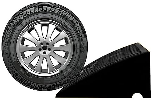 ZJIEX ILOOXI Bordsteinrampe Gummi Auffahrrampe 3-13cm Hoch Schwellenrampe, Dämpfungsrampe Tragbare rutschfeste Türschwellenrampe, Mit rutschfeste Oberfläche(Black,49x27x12cm/19x10.6x4.7in)