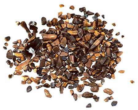 sourcing map 100g/0.22lb 5-7mm Getrommelte Späne Steine Natürlich Gebrochen Kristall Quartz Unregelmäßig Poliert Steine Kies Dekoration für Aquarium Pflanzen Vase Füller Braun