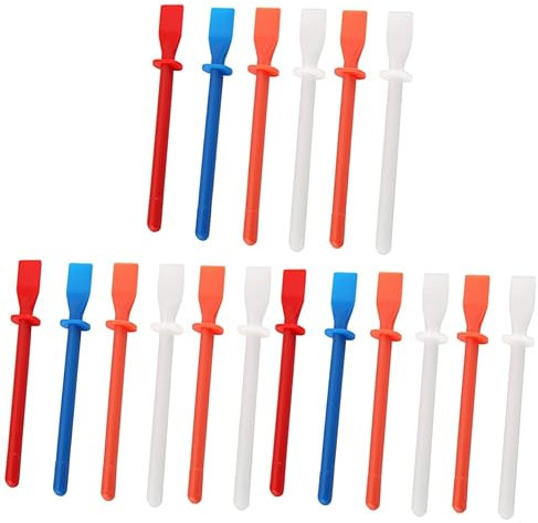 Uonlytech 18 pcs Glue Coated Sheet Plastic Paint Scraper Plastic Scraper Silicone Spatula Turner Silicone Glue Spreader applicator Brush Handheld Smear Spatula