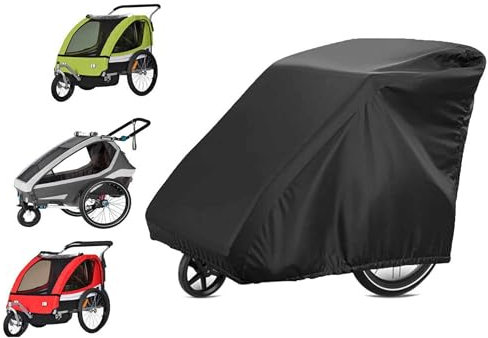 420D Oxford-Gewebe fahrradanhänger,Universell Abdeckung für Fahrradanhänger,Oxford-Gewebe Fahrradanhänger Abdeckung,Geeignet für Fahrradanhänger, Hundeanhänger, Lastenanhänger (140 x 84 x 100 cm)