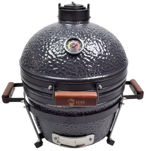 Kamado ZStyle - Parrilla - Barbacoa - Barbacoa japonesa de cerámica - Parrilla - Ahumador de fuego lento con cúpula de vitrocerámica - Carbón - Parrilla - Horno de jardín (Kamado S - gris)