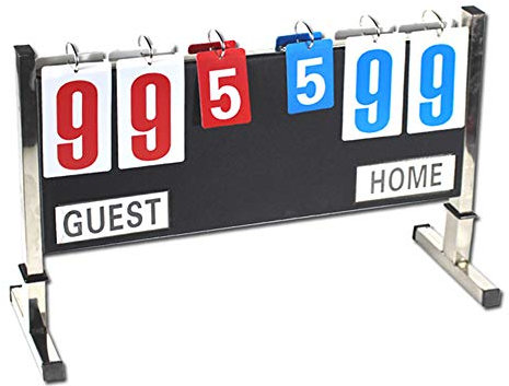 WYRMB Tragbarer Score-Flipper, 6-stellige Sportwettkampf-Anzeigetafel, Flip-Score für Spiele, Fußball, Basketball, Tennis, Cornhole-Wettbewerb