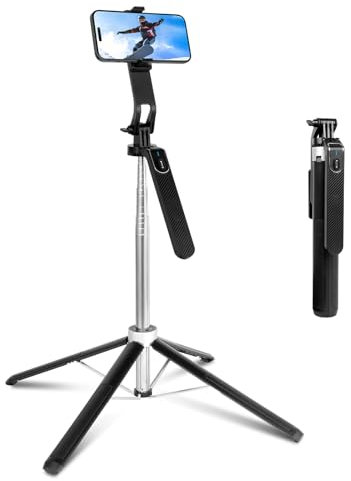 Romon Bastone Selfie di 180cm, Selfie Stick Quad Tripod, Supporto Estensibile di rotazione di 360° con compatibile con il telefono di androide di iPhone, macchina fotografica