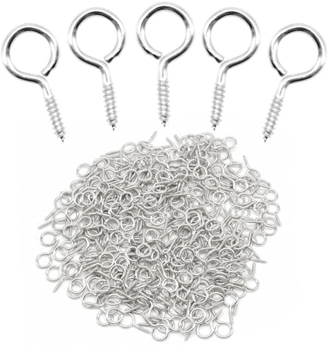 Ruidee 300Pezzi Gancio a Vite con Occhiello 19.6x9.6mm Viti Occhiello Ganci per ciondoli Eyepins Gancetti a Mini Vite Perno Occhio per Fai da Te Artigianato (YJQ2)