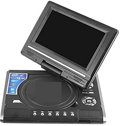 Reproductor de DVD TV HD portátil de 7,8 pulgadas, reproductor de DVD for el hogar y el coche, VCD, CD, MP3, reproductor de DVD, tarjetas USB, RCA, TV, Cable portátil, juego, pantalla LCD giratoria 16