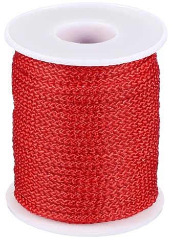PATIKIL 3mm x 49feet Nylon String for Bracelets Braided Nylon Cord Nylon Thread for Wind Chime Beading Necklaces Blinds DIY Craft Jewelry Making, Red