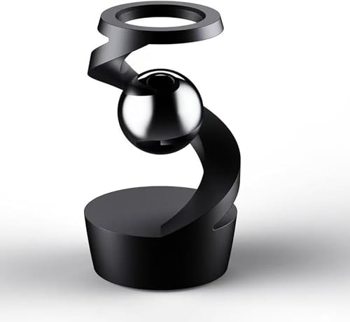Jouet de Bureau Gravité-Défiante | Gyroscope à Mouvement Perpétuel | Objet Décoratif Tournant Hypnoball pour Soulager le Stress | Décoration de Bureau Élégante pour Hommes et Bureaux,1PCS,Black