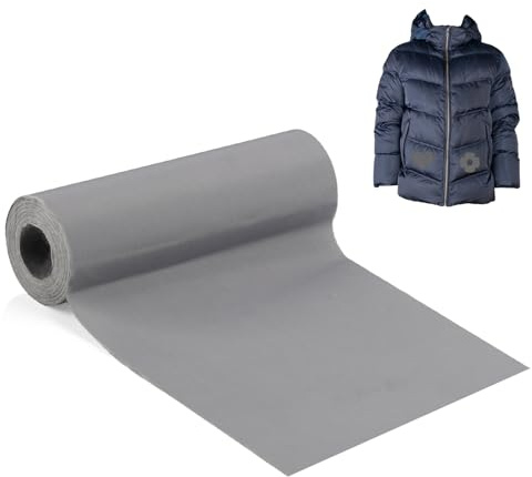 Nylon Reparatur Patches,10x200cm Selbstklebender Textilkleber für Stoffe | Reparaturset für Daunenjacken, Nylon Flicken für Zelt Raincoats Kleidung,Grau