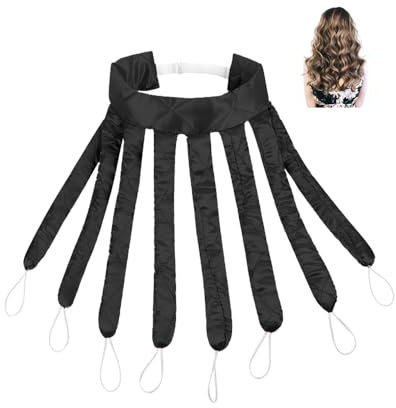 YZROHYI Rizador Pelo Sin Calor,Octopus Heatless Hair Curlers Overnight Blowout,Ondas Sin Calor Pulpo para Rizar el Pelo,Rizos Sin Calor Dormir,Varilla para Rizar Sin Calor,Rulos Durante la Noche-Negro