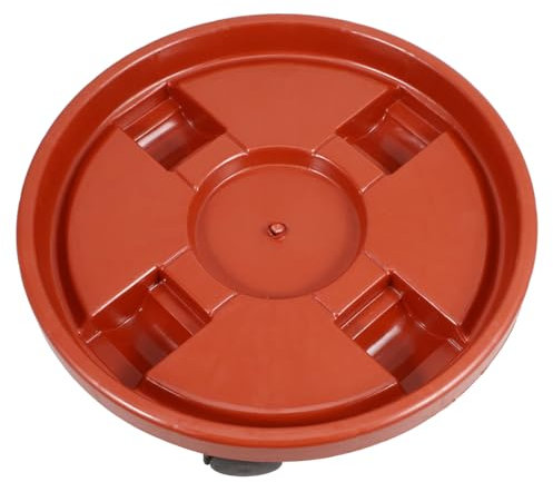 Garneck Bandeja para Macetas con Ruedas de Plástico Roja 30 Cm