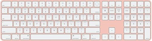 Apple Magic Keyboard con Touch ID y Teclado Numérico (AZERTY Francés) Rosa (Reacondicionado)