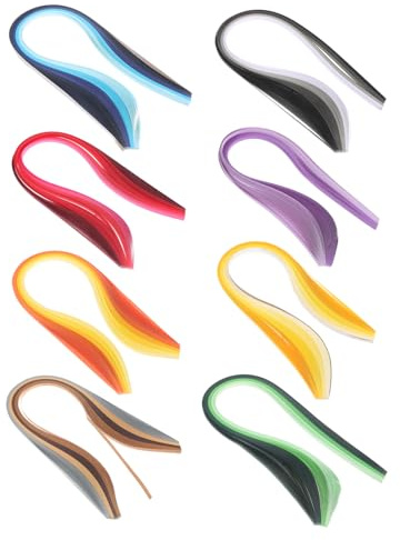 KONTONTY Bastelpapier Set für Kreative Projekte Farben von Quilling Papierstreifen für DIY Kunst für Schulprojekte Heimdekoration und Einfach zu Schneiden Verwenden