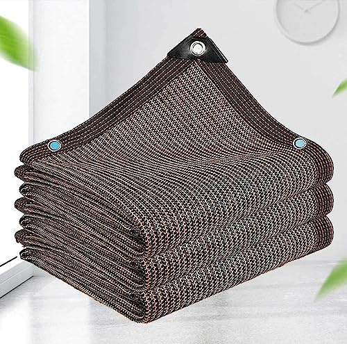 Vela ombreggiante per esterni di alta qualità, 90% protezione UV, 6 x 8 m, traspirante, rettangolare, per giardino, balcone, patio, durevole telone marrone per parasole e privacy.