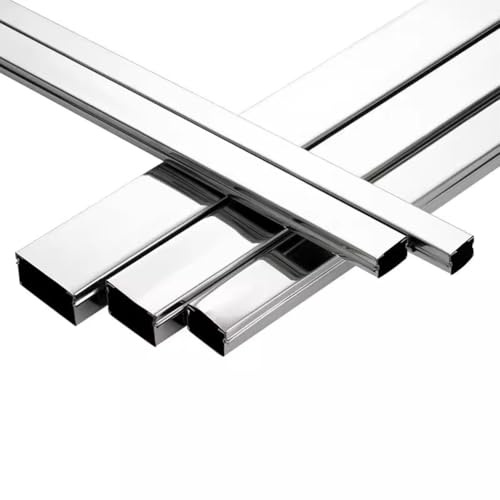 Yiustldd Canalina passacavi in Acciaio Inox 304, Sistema di Gestione Cavi per Cavi elettrici, canalina passacavi, 1 m,50x50x0.6mm