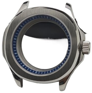 MCNVNEFSAW 39,5 mm herrklocka i stålboett med innerring for NH35 NH36 urverk Klockdelar for armbandsur safirglas Klocklåda klockfodral(1 Bright silver)