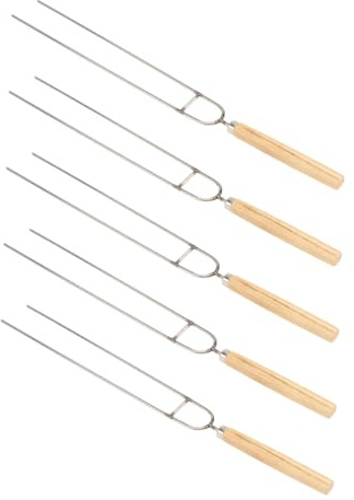 HEMOTON 5 Piezas Pinchos para Barbacoa Acero Inoxidable U-Shaped Doble Antideslizante para Asar Pollo y Carne Herramientas Reutilizables para Parrilla al Aire y Camping