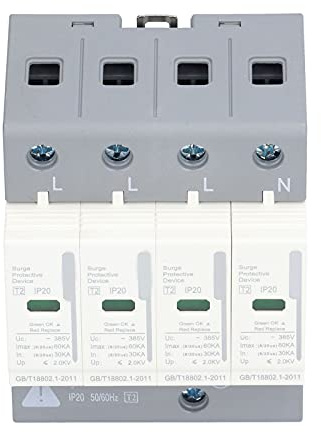 MasYosh BEM LY60 Protective Device, 4P60KA SPD Circuit Protector 380V with TH35mm Rail, for Household Electrical Appliances Lightning Overvoltage Protection