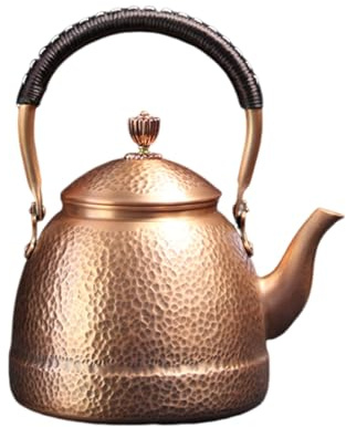 Copper kettle, vintage teapot made of hammered copper, handmade Chinese boiling teapot, tea and coffee pot for gas and electric stoves