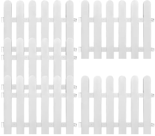 5 pièces clôture Blanche élégante clôture en Plastique Blanc insère Une haie décorative Bordure de pelouse de Protection pour Les fermes d'aménagement paysager Jardin 50 * 40 cm