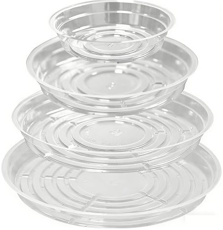 Bamworld Untersetzer Pflanzen 20er Pack, Durchsichtig Blumentopf Untersetzer Plastik (6/8/10/12 Zoll Mix), Stabile Unterteller für Pflanzkübel Innen & Außen