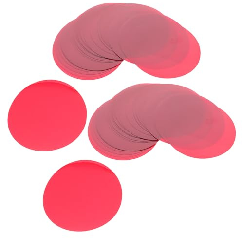 Filtres Gélifiés Colorés Pet Rouges pour Lampe, Lot de 50 Pièces | Feuilles Adhésives Rondes 2, 8 Pouces, Correction Chaude, Usage pour LED et Photographie