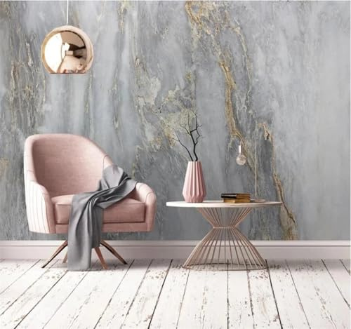 Tzxztt Minimalist Abstract Dark Grey Faux Marble Art Modern 3D Wallpaper Premium Textured Silk Neutral Tones Material Ideal for Living Room Bedroom-200cm×140cm