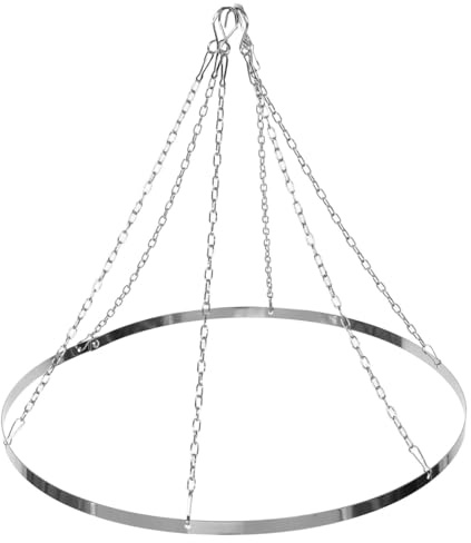 Beavorty Kit de Aro para Cortinas de Techo, Anillo de Boda de Metal, 61cm, Acero Inoxidable, Plata, Instalación Rápida, Resistente al Desgaste, para Bodas y Eventos